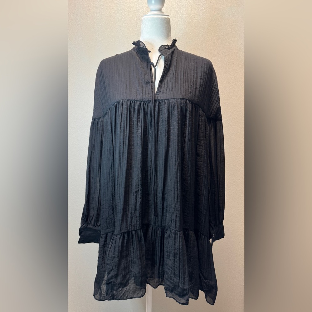 Pre-owned Zara Black flowy mini dress Size | XS |
